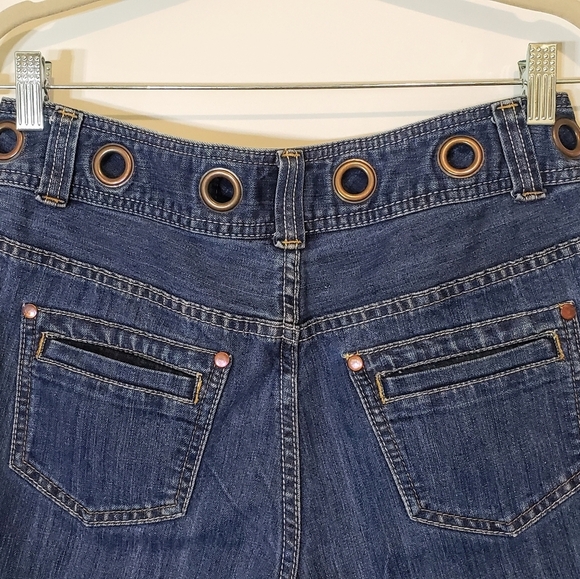 Christopher & Banks Capri Cropped Denim Blue Jeans Hi Rise Darkwash Size 4 - Picture 11 of 13